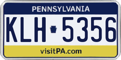 PA license plate KLH5356