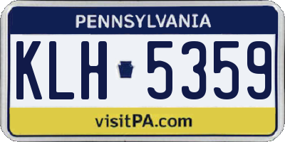 PA license plate KLH5359