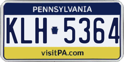 PA license plate KLH5364