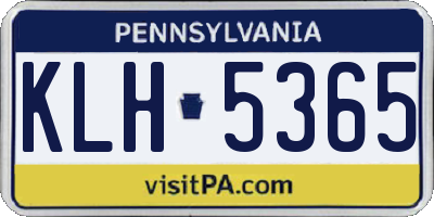 PA license plate KLH5365