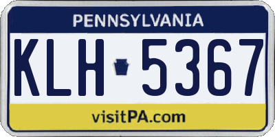 PA license plate KLH5367