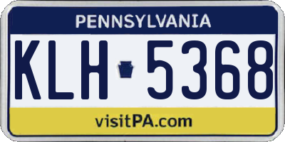 PA license plate KLH5368