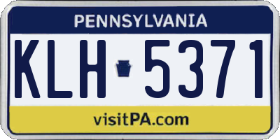PA license plate KLH5371