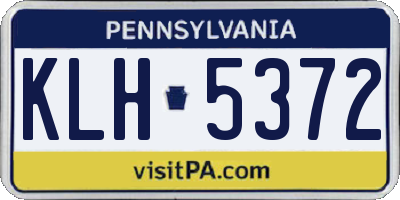 PA license plate KLH5372