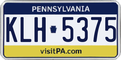PA license plate KLH5375