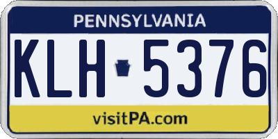 PA license plate KLH5376