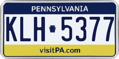 PA license plate KLH5377