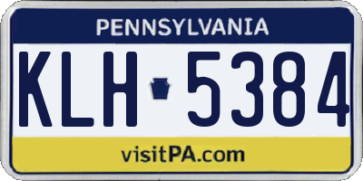 PA license plate KLH5384