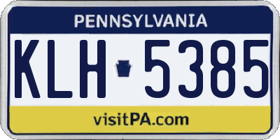 PA license plate KLH5385