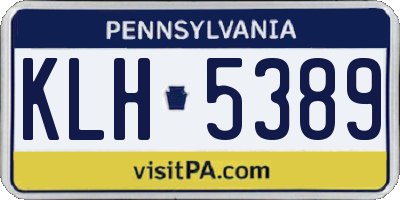 PA license plate KLH5389