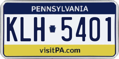 PA license plate KLH5401