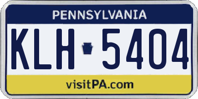 PA license plate KLH5404
