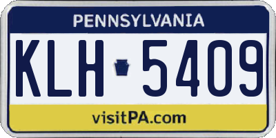 PA license plate KLH5409