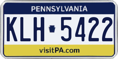 PA license plate KLH5422