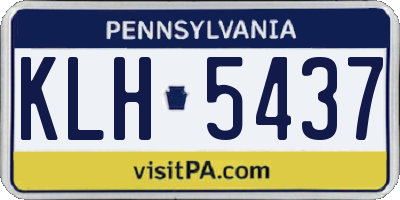 PA license plate KLH5437