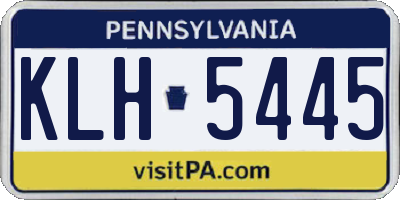 PA license plate KLH5445
