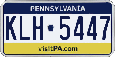 PA license plate KLH5447