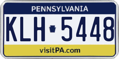 PA license plate KLH5448