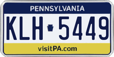 PA license plate KLH5449