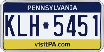 PA license plate KLH5451