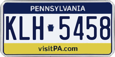PA license plate KLH5458