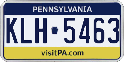 PA license plate KLH5463