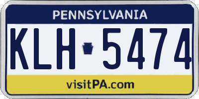 PA license plate KLH5474