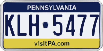 PA license plate KLH5477