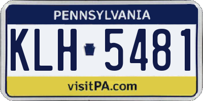 PA license plate KLH5481