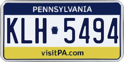 PA license plate KLH5494