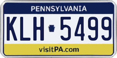 PA license plate KLH5499
