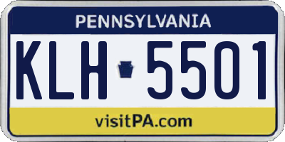 PA license plate KLH5501