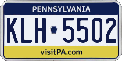 PA license plate KLH5502