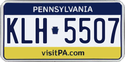 PA license plate KLH5507