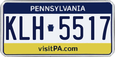 PA license plate KLH5517
