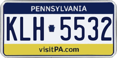 PA license plate KLH5532