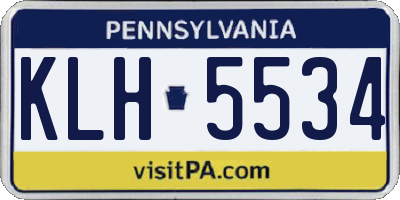 PA license plate KLH5534