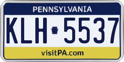 PA license plate KLH5537