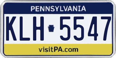 PA license plate KLH5547
