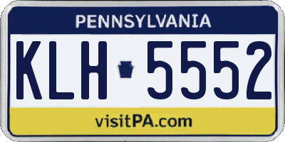 PA license plate KLH5552