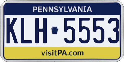PA license plate KLH5553