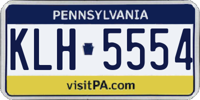 PA license plate KLH5554