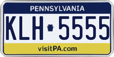 PA license plate KLH5555