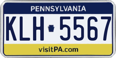 PA license plate KLH5567