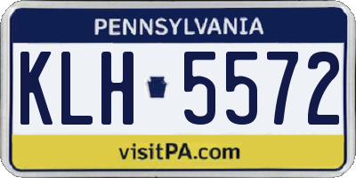 PA license plate KLH5572