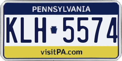 PA license plate KLH5574