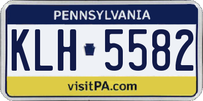 PA license plate KLH5582