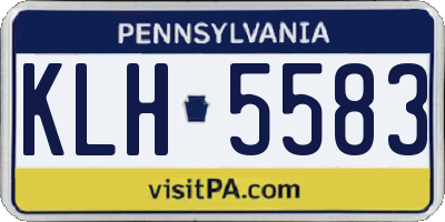 PA license plate KLH5583