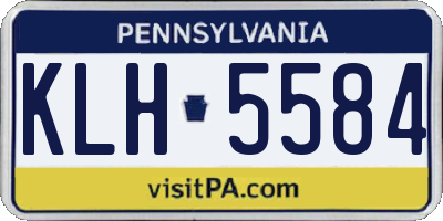 PA license plate KLH5584