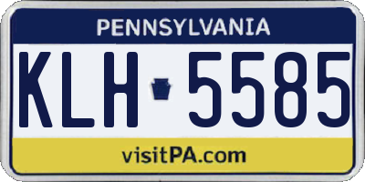 PA license plate KLH5585